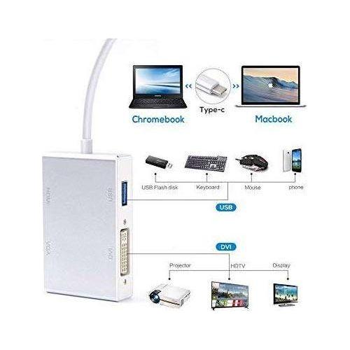 4in1 USB 3.1 Type-C Hub to HDMI Video Adapter 4K Male to Female Converter - Magdasmall