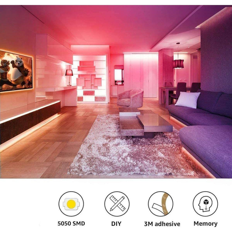 5050 RGB LED Strip Lights Waterproof SMD 300 IP65 5m 12V 44key IR Controller - Magdasmall