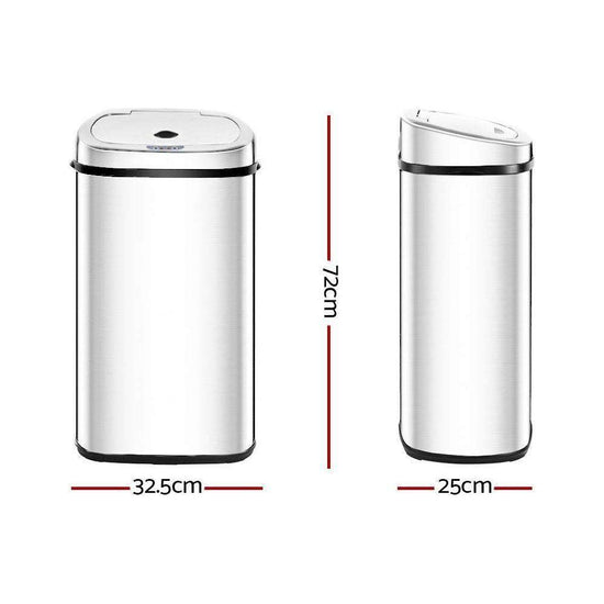 50L Stainless Steel Motion Sensor Rubbish Bin - Magdasmall