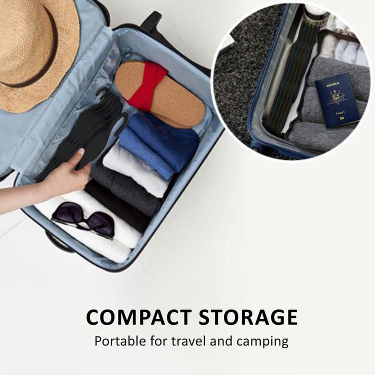 50X Plus Hanger Multiple Clothes Rack Organizer Foldable 10 Holes BLACK - Magdasmall