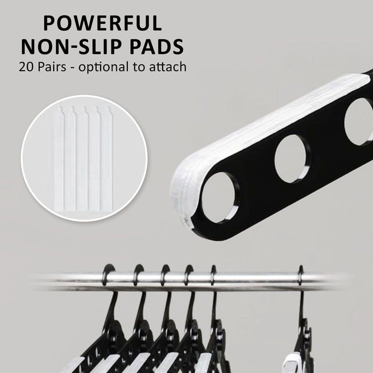 50X Plus Hanger Multiple Clothes Rack Organizer Foldable 10 Holes BLACK - Magdasmall