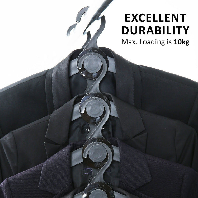 50X Plus Hanger Multiple Clothes Rack Organizer Foldable 10 Holes BLACK - Magdasmall