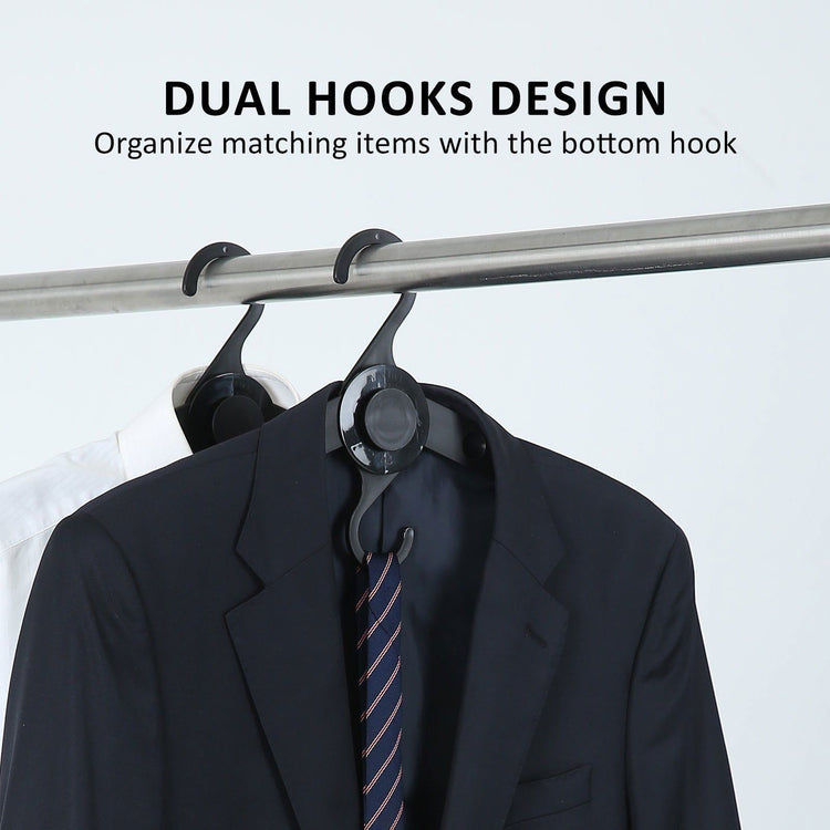 50X Plus Hanger Multiple Clothes Rack Organizer Foldable 10 Holes BLACK - Magdasmall