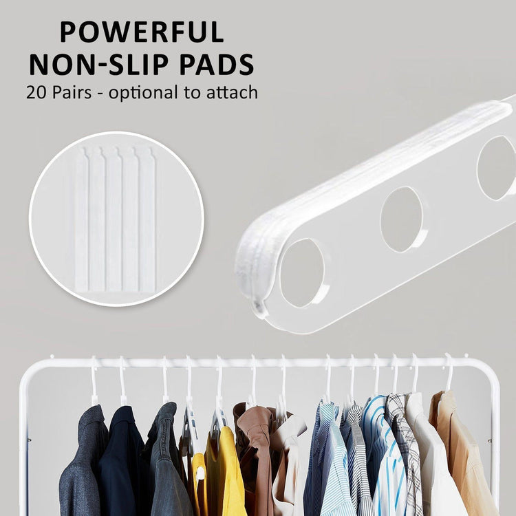 50X Plus Hanger Multiple Clothes Rack Organizer Foldable 10 Holes WHITE - Magdasmall