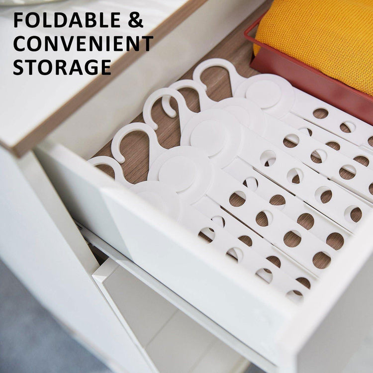 50X Plus Hanger Multiple Clothes Rack Organizer Foldable 10 Holes WHITE - Magdasmall