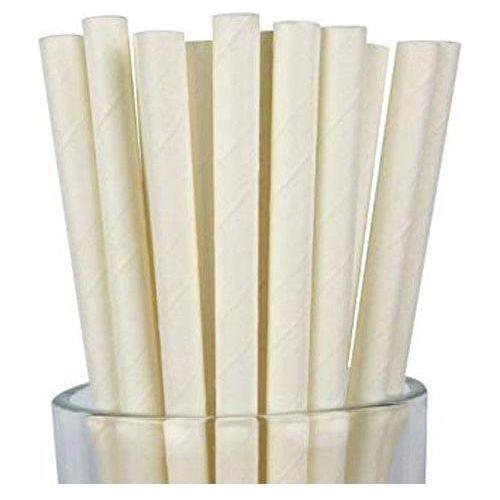 50 Pack White Drinking Straws Biodegradable Eco Paper Birthday Party Event Bistro Bar Cafe Take Away - Magdasmall