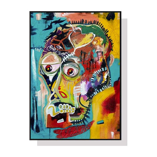 50cmx70cm Pop Art Head Black Frame Canvas Wall Art - Magdasmall
