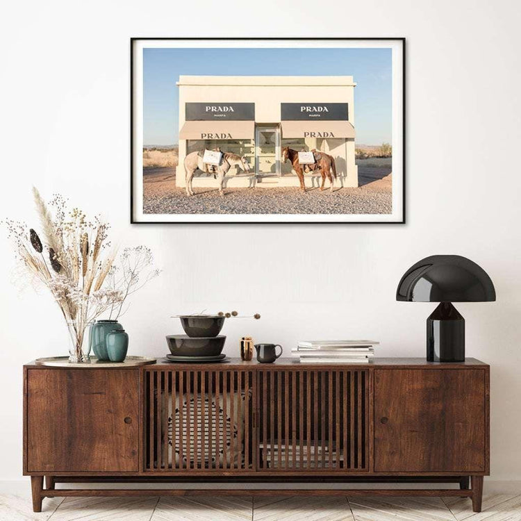 50cmx70cm Horses Fashion Black Frame Canvas Wall Art - Magdasmall