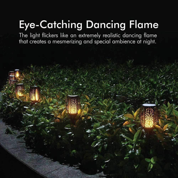 51 LED Bulbs Torch Solar Garden Outdoor Flame Dancing Flickering Light Auto Lamp - Magdasmall