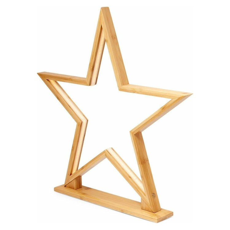 52cm Bamboo Star LED Table Desk Lamp Light Modern Designer - Natural - Magdasmall