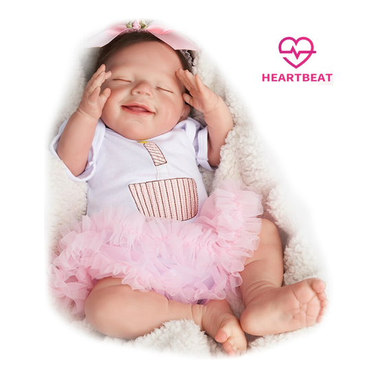 55cm Reborn Baby-Heartbeat &amp; Coos-Vinyl Doll -Cloth Body-Painted Baby-Handmade