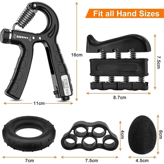 5 Pack Adjustable Resistance Hand Gripper Exerciser Workout Kit - Magdasmall
