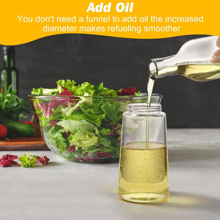 600ml 2 in 1 Glass Oil Sprayer Dispenser Kitchen Sprayz Cooking Baking Oil Bottle BBQ Spray White - Magdasmall