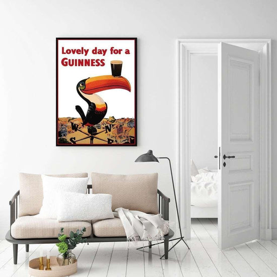 60cmx90cm Beer Lovely Day For A Guinness Black Frame Canvas Wall Art - Magdasmall