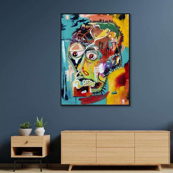 60cmx90cm Pop Art Head Black Frame Canvas Wall Art - Magdasmall