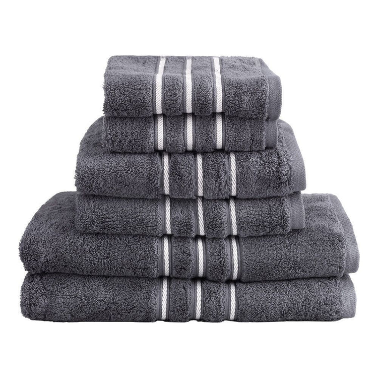 6 Pack Bath Towels Set Cotton Towel Grey - Magdasmall