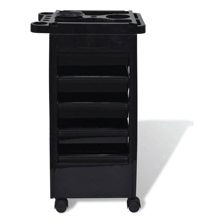 6 Tier Hairdressing Trolley Black 82x49x32cm Salon Hair Colouring Rolling Cart - Magdasmall
