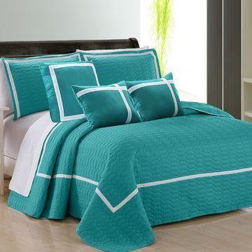6 piece two tone embossed comforter set queen teal - Magdasmall