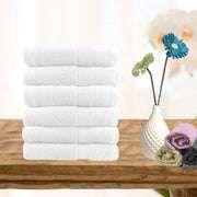 6 piece ultra light cotton face washers in white - Magdasmall