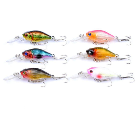 6x 6cm Popper Crank Bait Fishing Lure Lures Surface Tackle Saltwater - Magdasmall