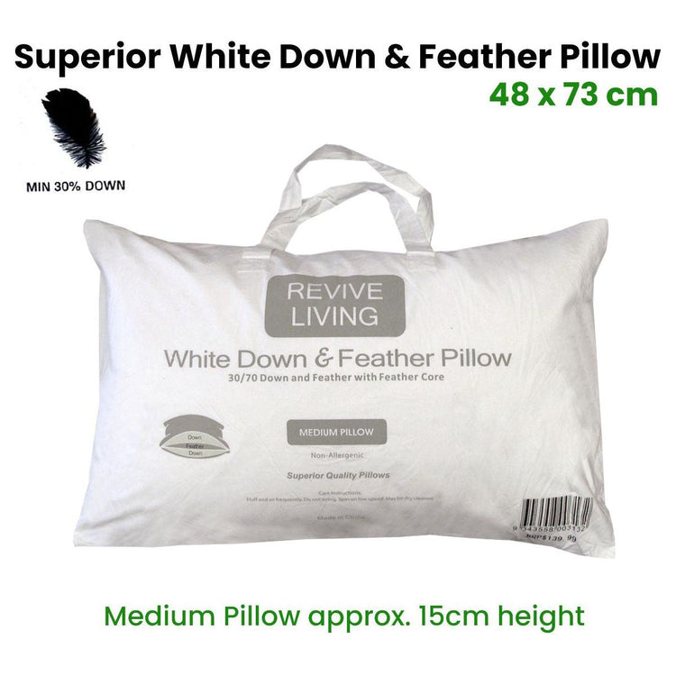 70% Feather 30% Down Superior Medium Standard Pillow 48 x 73 cm - Magdasmall