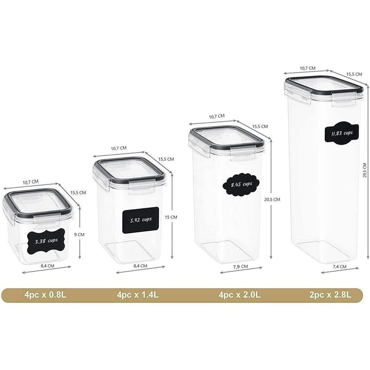 7 Pieces Plastic BPA Free Food Storage Containers for Kitchen (Black) - Magdasmall