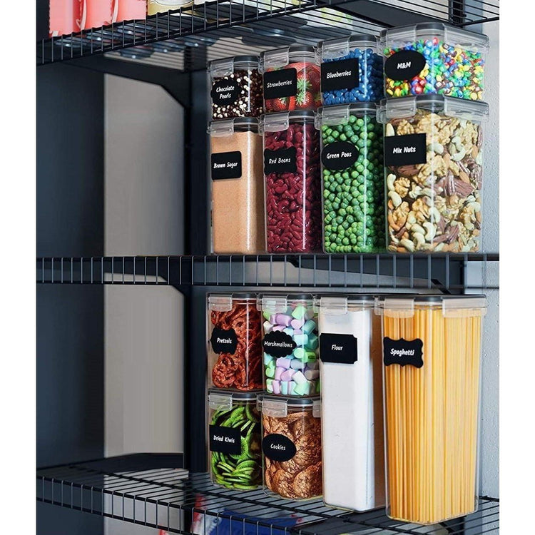 7 Pieces Plastic BPA Free Food Storage Containers for Kitchen (Black) - Magdasmall