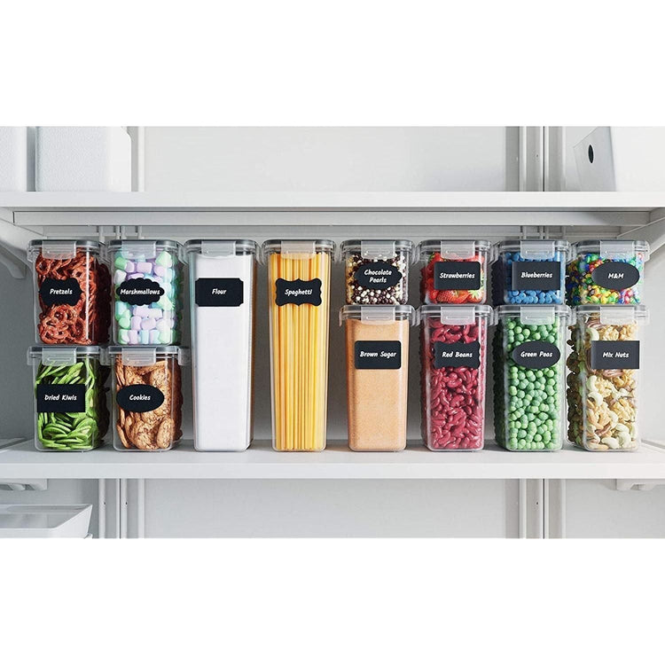7 Pieces Plastic BPA Free Food Storage Containers for Kitchen (Black) - Magdasmall