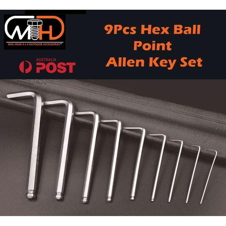 9pcs LONG Arm Allen Keys Set Metric Ball End Driver Hex Allan Allen Kit - Magdasmall