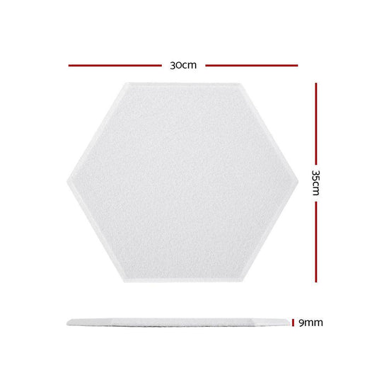 Alpha Acoustic Foam 12pcs 35x30x0.9cm Soundproof Absorption Panel Adhesive White