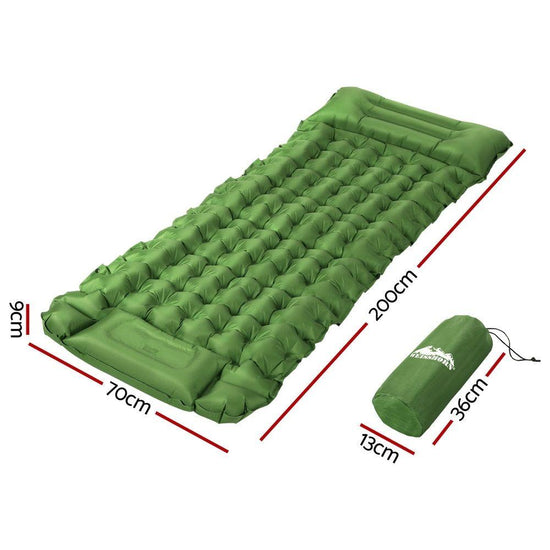 Weisshorn Self Inflating Mattress Camping Sleeping Mat Air Bed Pad Single Pillow