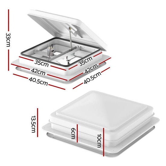 Weisshorn Caravan Roof Vent Fan Air Exhaust Hatch 12V RV Motorhome Camper White