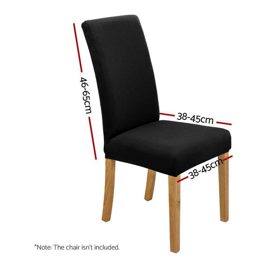 Artiss Dining Chair Covers 6x Slipcovers Spandex Stretch Banquet Wedding Black
