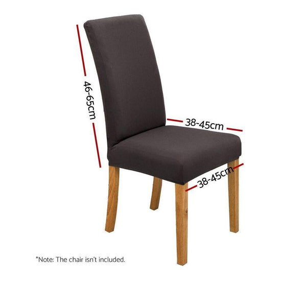Artiss Dining Chair Covers 6x Slipcovers Spandex Stretch Banquet Party Dark Grey