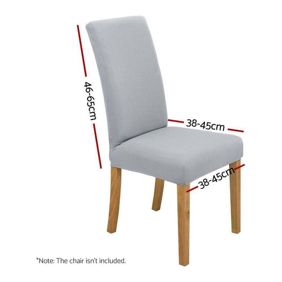 Artiss Dining Chair Covers 6x Slipcovers Spandex Stretch Banquet Wedding Grey