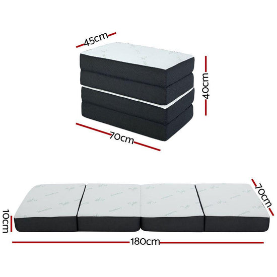 Giselle Bedding Foldable Mattress Folding Foam Sofa Bed Mat Bamboo