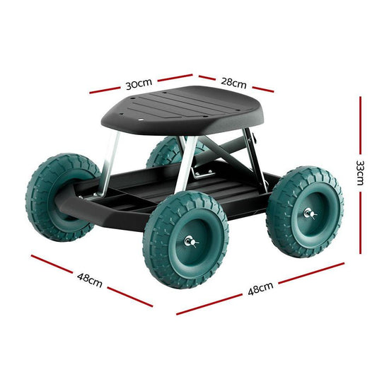 Gardeon Garden Cart Rolling Stool with Wheels Gardening Helper Seat Farm Yard