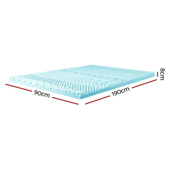 Giselle Bedding Memory Foam Mattress Topper 11-Zone 8cm Single