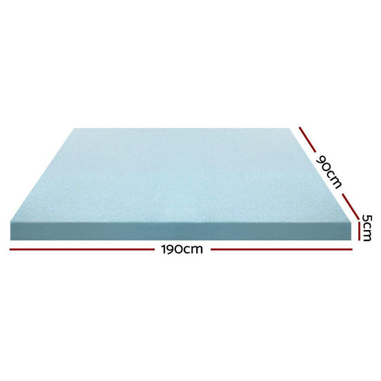 Giselle Bedding Memory Foam Mattress Topper Cool Gel 5cm Single