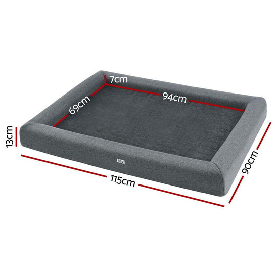 i.Pet Pet Bed Dog Cat Extra Large Calming Soft Sofa Cushion Egg Crate Washable Grey