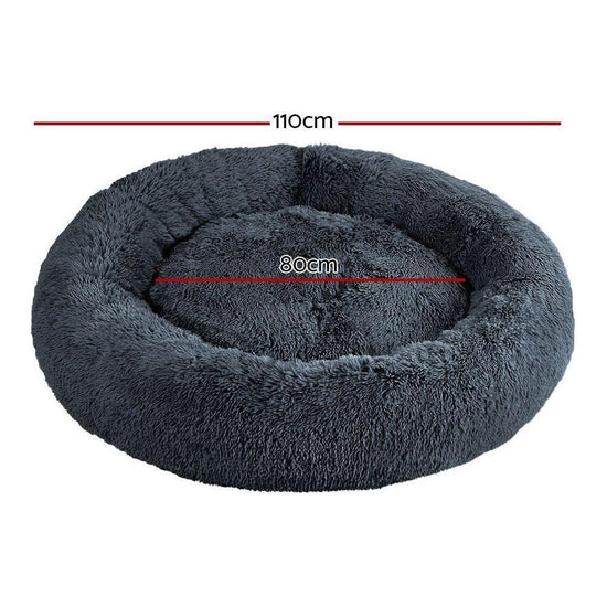 i.Pet Pet Bed Dog Cat 110cm Calming Extra Large Soft Plush Dark Grey