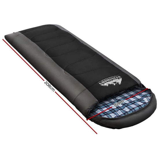 Weisshorn Sleeping Bag Single Thermal Camping Hiking Tent Black -20°C