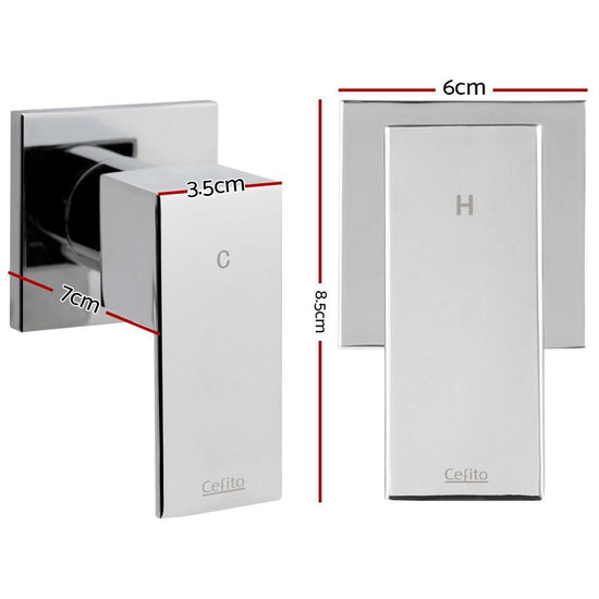 Cefito Shower Twins Tap Wall Bath Taps Brass Hot Cold Basin Bathroom Chrome
