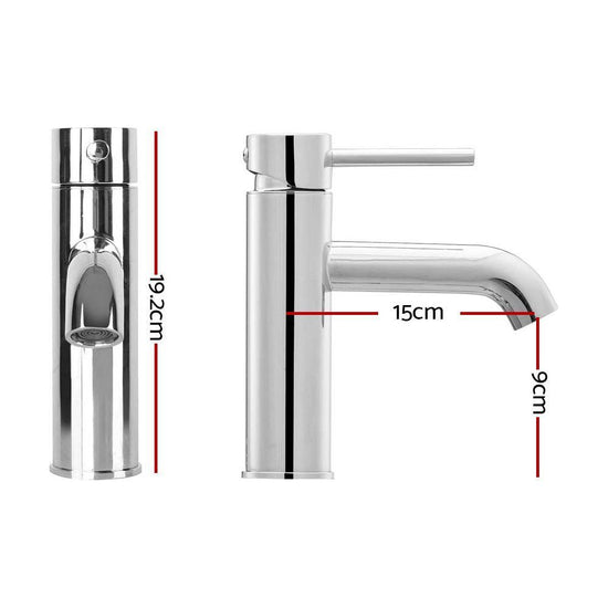 Cefito Bathroom Basin Mixer Tap Round Brass Faucet Vanity Laundry Chrome