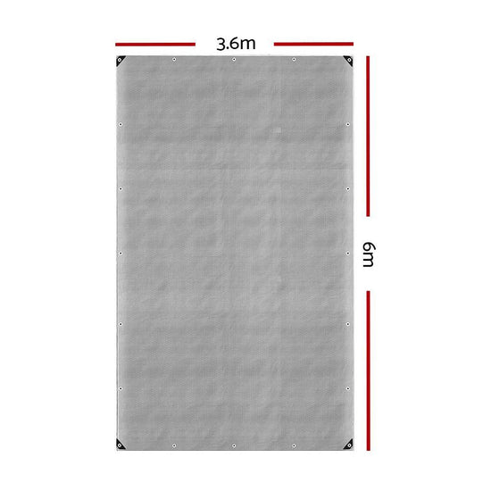 Instahut Tarp Tarpaulin 3.6x6m Canvas Camping Heavy Duty Sun Cover