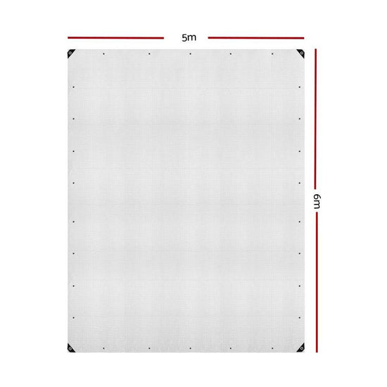 Instahut Tarp Tarpaulin 5x6m Canvas Heavy Duty Camping Cover Clear