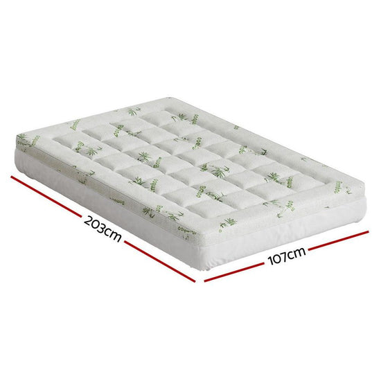 Giselle Bedding Mattress Topper Pillowtop Bamboo 7.5cm King Single