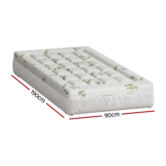 Giselle Bedding Mattress Topper Pillowtop Bamboo 7.5cm Single