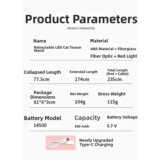 pet products Interactive LED telescopic pole cat teaser stick