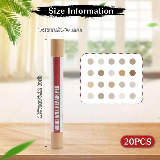 Wood Filler Sticks 20 Colors Repair Wax Sticks Kit Furniture Touch Up Crayons for Repairing Scratches Holes Cracks Wood Floor Tables Cabinets Doors Hardwood(Light Color Series)